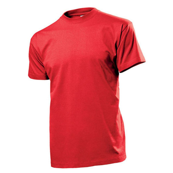 T-Shirt rot Herren Hemd Rundhals 100% Ringspinn-Baumwolle Jersey 185 g-m² #12820