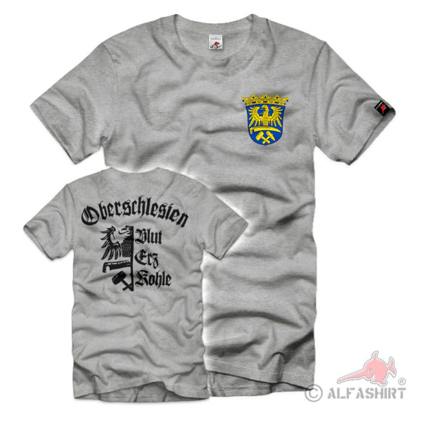 Ober Schlesien Heimat Kattowitz Oppeln Adler Wappen T-Shirt #39078