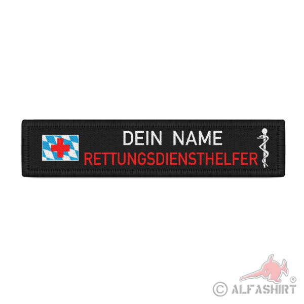 RETTUNGSDIENSTHELFER Bayern Namen-Schild Patch Feuerwehr Rettungsdienst #39186