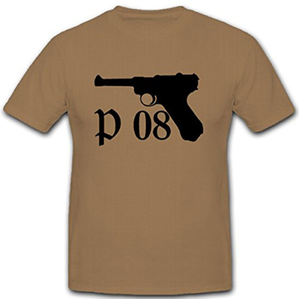 P08 Pistole Waffe deutsche Armee Heer Offizier - T Shirt #5356